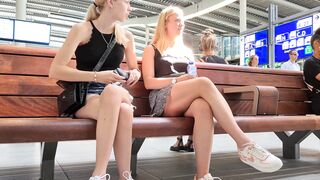 Candid teens crossed legs