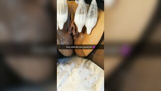 My Wife Pussy well used after another Gangbang! how much did Guys Cum in Her? [cuckold. Snapchat]