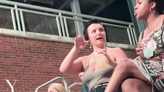 No bra Hard nipples