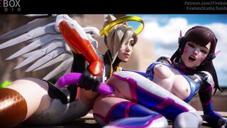 Overwatch Mercy & D.Va Dildo Cum Twitch **firebox Studio** Blizzard