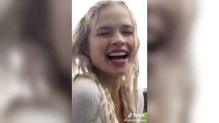 TIK TOK FREEZING COLD GIRL CHATTERING AND SHIVERING IN RAIN