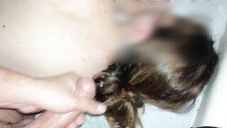 Cumshot wife hair and face