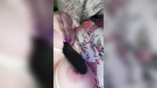 Rope tied self bound and metal clamped huge milf tits paddled pulled and stretched to the limits by pain slut to tease D