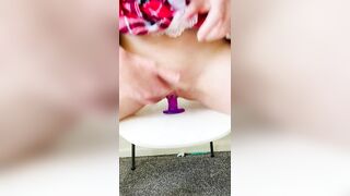 Sexy school girl having some fun in the classroom