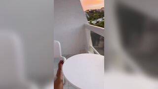 WildEnglishBBW rubbing fat pussy on my balcony
