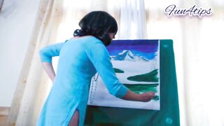 Quick Painting With Lovense Inside Pussy