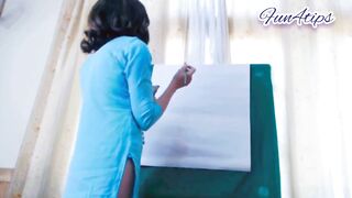 Quick Painting With Lovense Inside Pussy