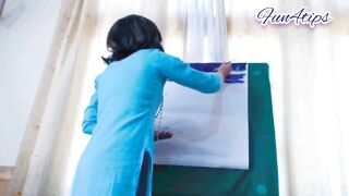 Quick Painting With Lovense Inside Pussy