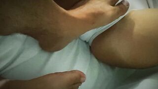 Boyfriend Satisfying his Hot Girlfriend with his Feet