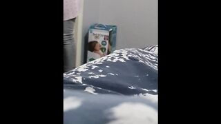 Step mom with big ass gets fucked through jeans and thongs by step son
