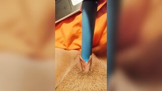 Watching lesbian porn while masturbating my wet pussy