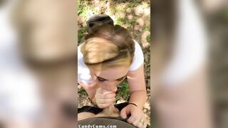 Random Jogger Gets Deepthroat on a Hiking Trail POV - CandyCourt