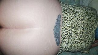 I give Mr E a foot job and take his huge cock doggy part 1