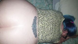 I give Mr E a foot job and take his huge cock doggy part 1