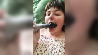 Deepthroating a Dildo