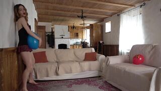 School Girl Balloon Horny Dance