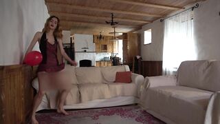 School Girl Balloon Horny Dance