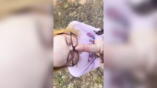 Giving head in the middle of the woods