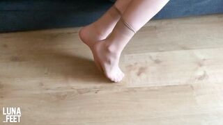 Playing with my feet in Sexy Nylon Socks - amateur foot fetish