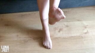 Playing with my feet in Sexy Nylon Socks - amateur foot fetish