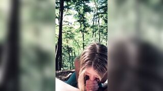 Amateur Tinder Teen Sucks & Swallows at a Public Park