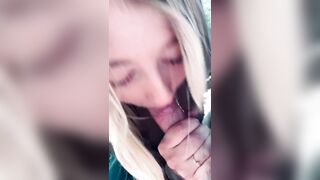 Amateur Tinder Teen Sucks & Swallows at a Public Park