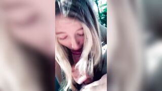 Amateur Tinder Teen Sucks & Swallows at a Public Park