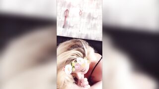 Cheating Wife gives Blowjob + Swallows Cum on Snapchat.
