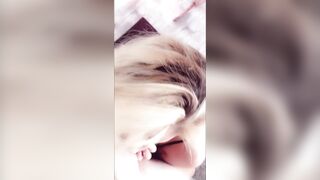 Cheating Wife gives Blowjob + Swallows Cum on Snapchat.