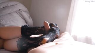 Nylon Socks Footjob - Watch that Cumshot!