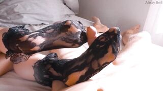 Nylon Socks Footjob - Watch that Cumshot!