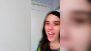 Older PinkMoonLust Hairy Pussy Tomboy Dress Cute Shorts Sits Pee Bathroom Uses Toilet Paper Fetish