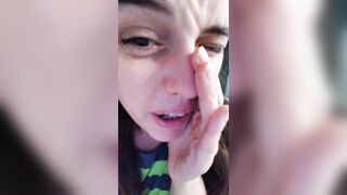 Older PinkMoonLust Hairy Pussy Tomboy Dress Cute Shorts Sits Pee Bathroom Uses Toilet Paper Fetish