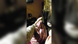 Sexy girl worships hard cock