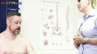 Dom CFNM nurses jerk small cock in group
