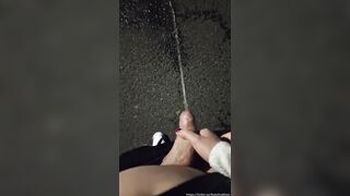 Very risky drinking Pee in the middle of the street