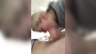 Blonde gives hot blowjob
