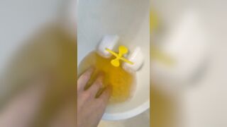 Urine Fetish Princess Potty Training Boy Urinal Toy Aim Play!: Girl Stands to Pee Foamy Yellow Piss