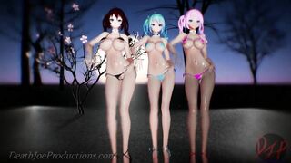 MMD R18 4k UHD Bikini MIku And Sisters - DDD - 1067