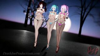 MMD R18 4k UHD Bikini MIku And Sisters - DDD - 1067