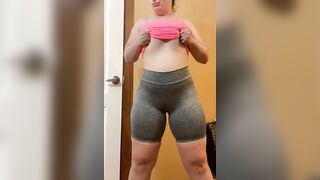 Strip Teasing White Girl Shakes Ass For Camera