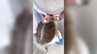 Salope française , suce baise , grosse levrette en public en Grèce .
