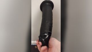 Big 9.5" girthy black dildoh!!