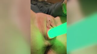 Pussy fucked with lightsaber!