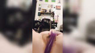 Bored mom vs purple cock