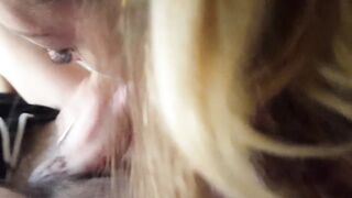 Nice cock sucking from wife then a massive cumshots over her tits