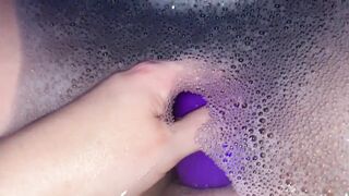 Bubble bath masturbation with my clit sucking rose