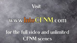 Nasty amateur CFNM babes in group femdom handjob action