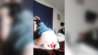 Rae gets her asshole and pussy stretched!