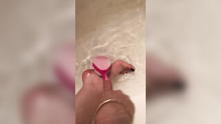 Washing my dirty smelly feet in the shower